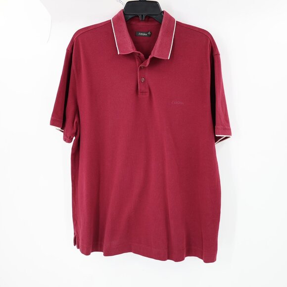 Z Zegna Other - Z ZEGNA Shirt MENS 2XL Polo Maroon Short sleeve Cotton embroidered logo casual